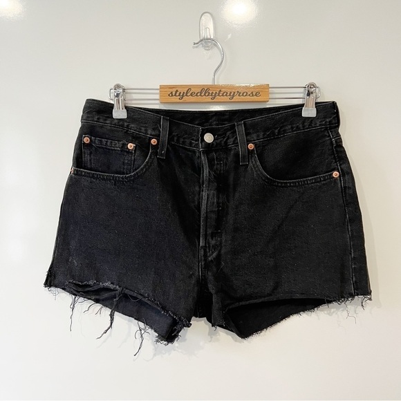 Levi's 501 Original Denim Shorts - Lunar Black - Picture 5 of 12